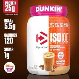 Dymatize Iso 100 20 Servicios 620 Gr Dunkin Capuccino                                                                                                 