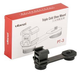 ULANZI PT-3 Osmo Mobile 4 Triple Cold Shoe Mount Adapter Vlog Video Microphone Extension Rod for Zhiyun Smooth 4 DJI Osmo Pocket Osmo Mobile 3 Feiyutech Vimble 2 3-Axis Gimbal Accessories