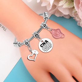 Mxrymvu Certified Nursing Assistant Gift Bracelet CNA Nurse Gifts CNA Week Gifts Nursing Jewelry Certified Nursing Assistant Appreciation Gift for Nurses Day Retirement Birthday Christmas Bracelets