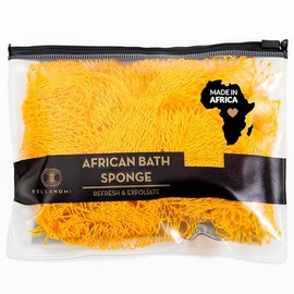 Bellanomi Esponja Exfoliante Africana Auténtica Origen Ético Nigeria 114 Largo Uso Diario Amarillo