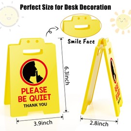MBL Office Be Quiet Sign - PLEASE BE QUIET, Funny Desk Warning Caution Reminder Sign Cubicle Meeting Conference Room library Decor for Coworker Teammate Employee Boss White Elephant Under 10 Dollar