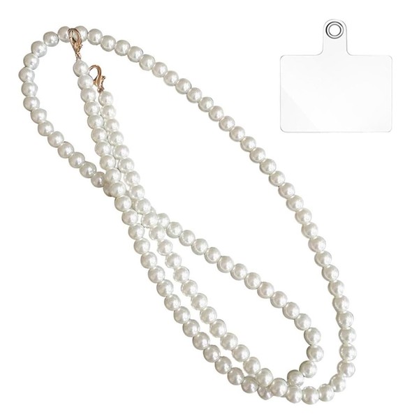 LEEQBCR 1 Piece Universal Pearl Mobile Phone Chain, Wristband Charm,