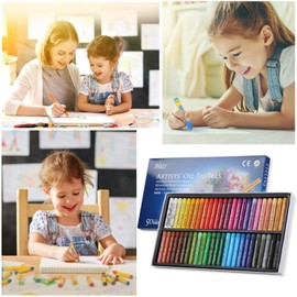 48 Colours Oil Pastels Set Professional Painting Oil Pastel Soft Drawing Graffiti Art Crayons Pastel Sticks Set Soft Non-Toxic Pastels for Artists Students Kids Beginners
