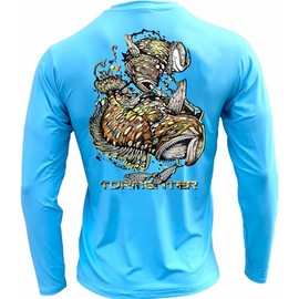 Tormenter "Key Largo SPF-50, Snag Resistant Performance Shirt (Flounder Blue-Medium)