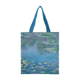 RainCaper Canvas Tote Bag for Women | Magnetic Closure & Open Interior Pocket | Holds Laptops, Magazines, Sunglasses, Books | Monet Water Lilies