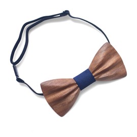 Cyriacus Wooden Bow Tie Men's Wooden Bow Tie for Wedding Performances Prom Gift, darkblue