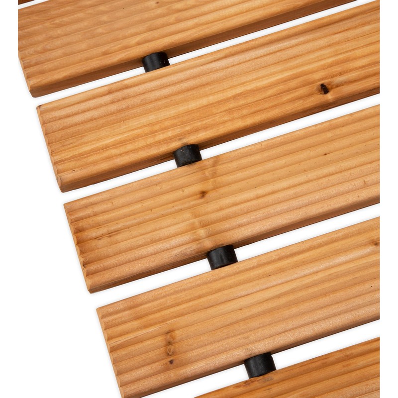 Plow & Hearth Outdoor Wooden Pathway, Natural Waterproof Weatherproof Hardwood