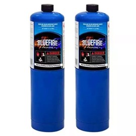 BLUEFIRE 2x Standard Propane Gas Fuel Cylinder / Canister,14 oz, 97% High Purity - 2 X Propane Gas