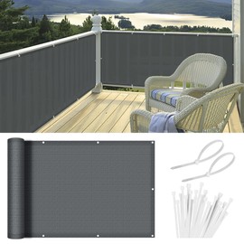 HENG FENG Balcony Privacy Screen, 0.8 x 5 m, HDPE Balcony Cladding, Weatherproof, UV Protection, Breathable, with Cable Ties, Anthracite