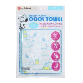 Nishikawa LT91109097 Snoopy Cooling Towel, 9.8 x 39.4 inches (25 x 100 cm), Washable, Cool Towel, Cool, Comfortable, White