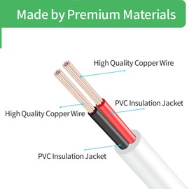 Security-01 33FT 10M DC Power Extension Cable for Security Camera IP WiFi Camera,DVR,LED Strip,DC Extension Cord 5.5mm x 2.1mm,White (Pack of 2)