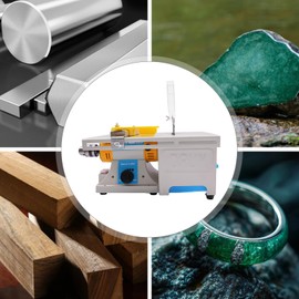 750W Mini Table Saw & Polisher, Adjustable Speed 1000-10,000 RPM Multifunctional Lapidary with 6-Inch Jade Saw Blade Woodworking Carving Lathe Machine for Cutting, Grinding