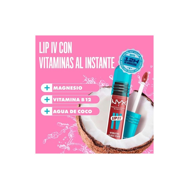 NYX Professional Makeup, Lip Iv Gloss Sérum Hidratante - Tono