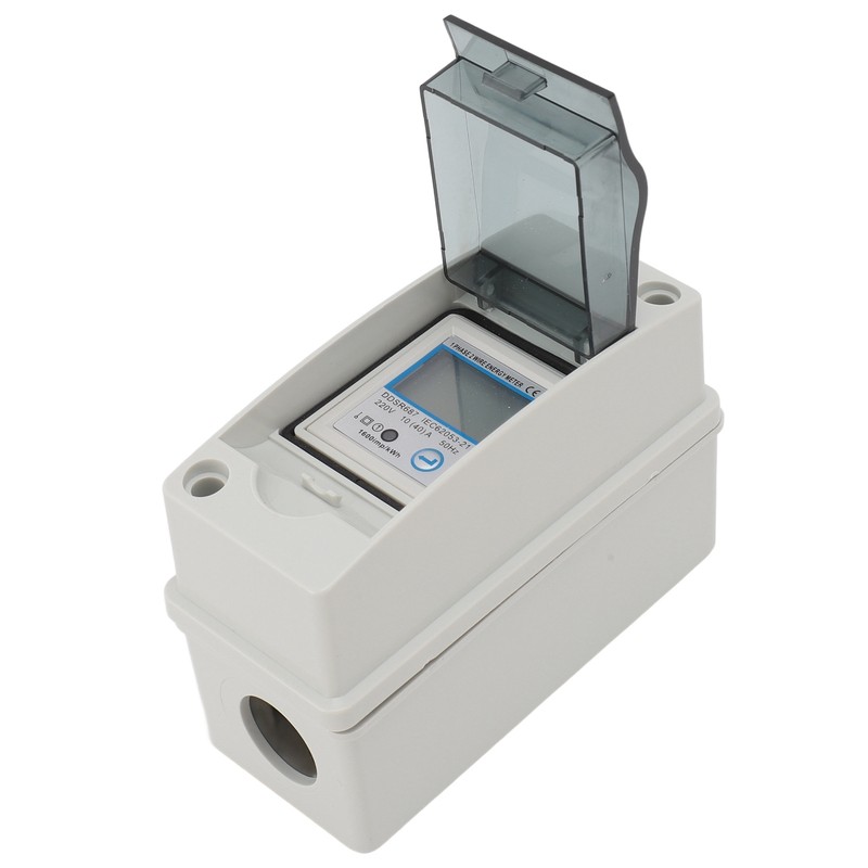 Single Phase Energy Meter LCD Backlit Display 35mm DIN Rail