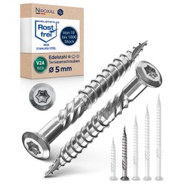 Torx Stainless Steel Patio Screw, Cutting Groove, Oval Head and Shank Ribs, All Screw Lengths, Many Quantities, Partially Threaded Wood Screw, Patio