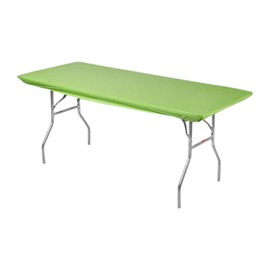 Kwik-Covers 6' Rectangle Plastic Table Covers 30" x 72", Bundle of 5 (Lime Green)