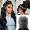 kloiynj Hidden Strap 360 Lace Front Wigs Human Hair 220%