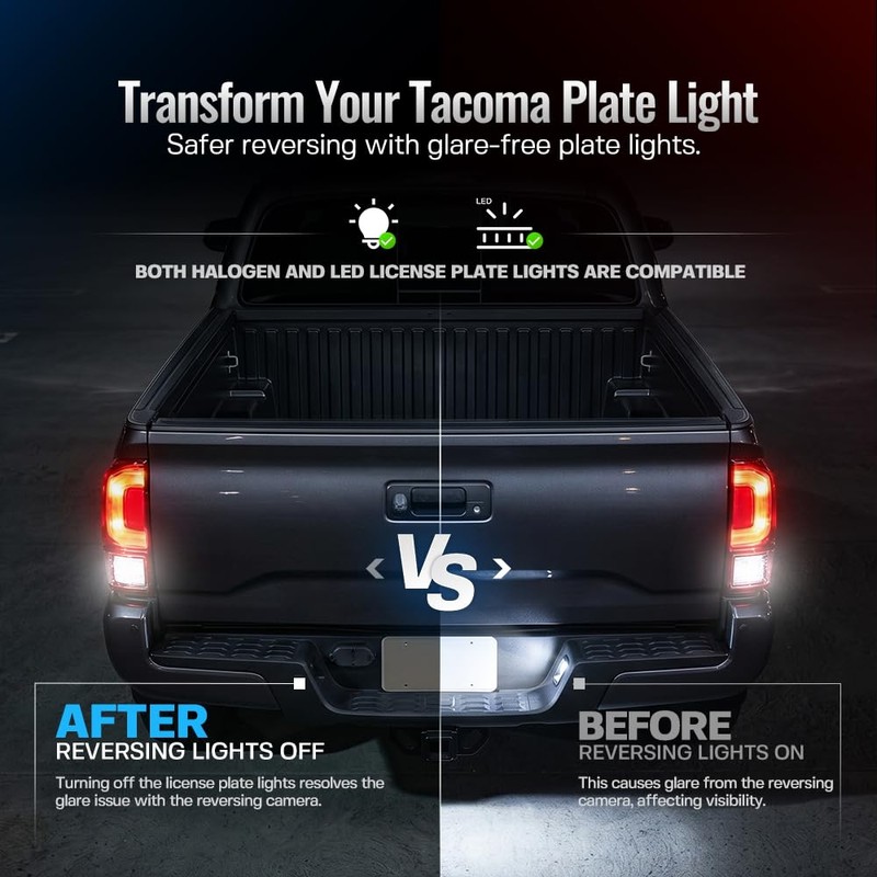 License Plate Light DIR Mod Harness for 2016-2023 Toyota Tacoma