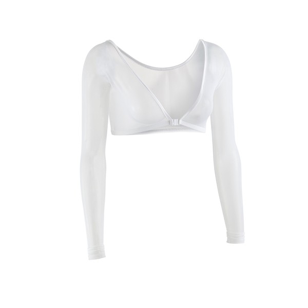 Sleevey Wonders Women's Basic Long Slip-on Mesh Sleeves 2X White
