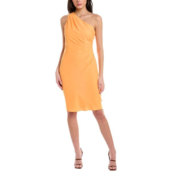 Trina Turk Women's One Shoulder Rouched Poem Dress, Sherbet, 12