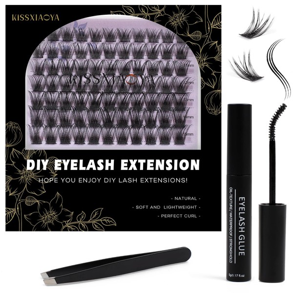 KISSXIAOYA Cluster Eyelash Extension, Lashes, Eyelash Curler, Eyelash Seal, Tweezers,