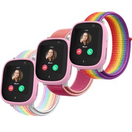 Polyjoy Pack of 3 Children's Nylon Bracelets Compatible with Xplora X6 Bracelet, Kids Smartwatch Girls Boys Soft Adjustable Replacement Bands for Xplora X6 Play/Xplora X6 Pro, No gemstone