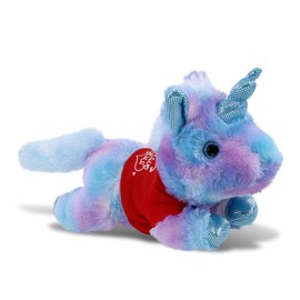 DolliBu I Love You Valentine Plush Friday Blue Unicorn - Cute Stuffed Animal with Red Shirt and Name Personalization Gift for Valentines Day, Birthday, Anniversary - 10.5 Inches