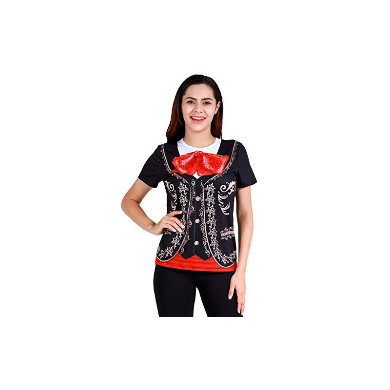 Funny World - Disfraz de Novedad Camiseta Mujer Camiseta Gráfica
