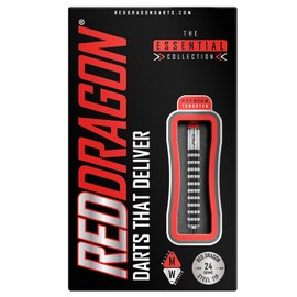 RED DRAGON Javelin Black 24g Tungsten Darts Set with Flights and Stems
