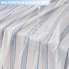 ORTIGIA Textured Fabric Shower Curtain-Blue Striped, 72x72 Inch Yarn Dyed