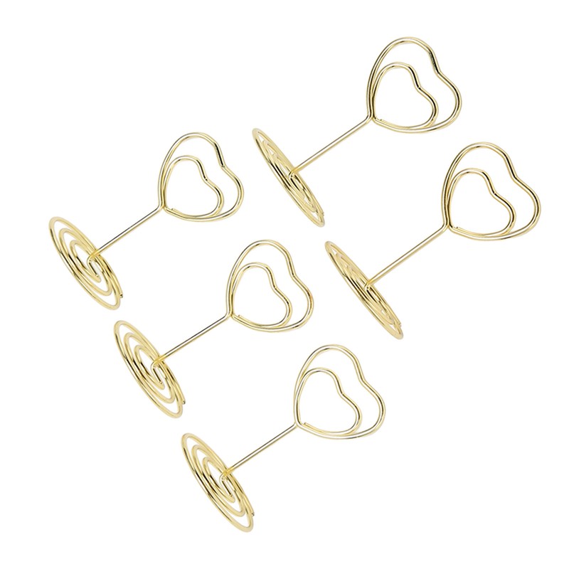 25Pcs Table Number Stands Heart Shaped Stable Base Sturdy Metal