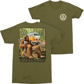 Changes Volkswagen Sasquatch on Break Front and Back Print T-Shirt (US, Alpha, X-Large, Regular, Regular, Green)
