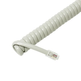 Miyoshi MCO Handset Curl Cord Straight 23.6 inches (60 cm), White ZTL-CCS06WH
