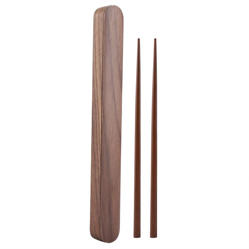 Portable Wooden Reusable Chopsticks Storage Case Box Chop Sticks Pack