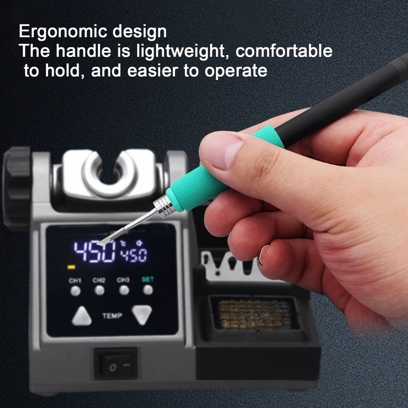 Soldering Handle 6 Pin Interface Ergonomic Soft Heat Resistant Soldering