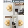 SORWDUERM 2 Pack Dummy Gold Door Knobs Interior Satin Brass