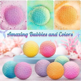 Mermaid Bath Bombs 8 Packs for Girls - Bubble Bath Bomb Kit with Surprise Toys Inside, Ideal for Aged 4-8, Comfort & Skin Repair Organic turmeric bar soap soap jabon de curcuma
