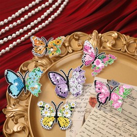 Yuxung DIY Diamond Painting Brooch Butterfly Diamond Painting Pins Butterfly Diamond Art Brooch for DIY Crafts Wedding Party Gift