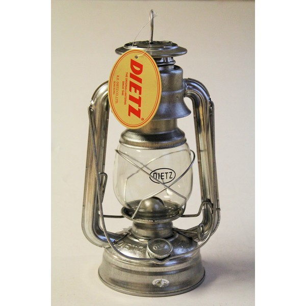 Dietz Dates #76 Japanese Not Release Zinc Plated Oil Lamp burning lantern Galvanized Silver Color Silver / Hurricane Lantern