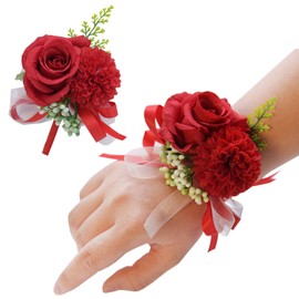 Corsage Bracelet for Women Wrist Corsage Bracelets Rose Flower Bracelet for Bridesmaid Wrist Corsage Bands Wedding Jewelry Accessories