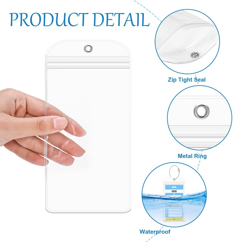 KLEBREIS 16 Pack Cruise Luggage Tag Holders Clear Waterproof PVC