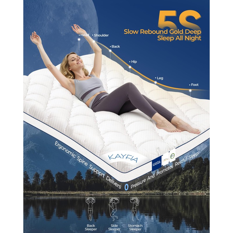 3 Inch Queen Mattress Topper, Extra Thick Memory Foam Mattress