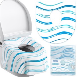 YIHATA 2x20Pcs Disposable Toilet Seat Covers for Kids and Adults, Toddlers Potty Training in Public Restrooms Travel Hotel Bathroom, Extra Large Size, Individually Wrapped, Waterproof Anti Slip