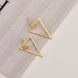 Yheakne Boho Triangle Ear Jacket Earrings Gold Hollow Triangle Rivets Earrings Geometric Double Sided Earrings Minimalist Front Back Earrings Jewellery for Women and Girls (Gold), Alloy Steel
