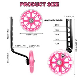 Universal Stabilisers, Stabilisers Children's Bike, Bicycle Stabilisers for Children, Stabilisers for Adults, Suitable for 12, 14, 16, 18, 20 Inch Children Single Speed Bike, Stabilisers 1 Pair (Pink)