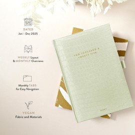 2025 Diary A5 Week to View by Scribble & Dot® 2025 Diary runs Jan'25-Dec'25, A5 Diary 2025 Luxury Diary with Tabs, Trackers, Notes & More for Busy Schedules - Croc (2025)