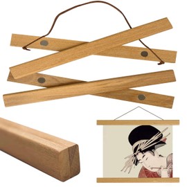 GOLOMOZ Tapestry Stick, Magnet, Width 20cm, Natural Wood, A4, Poster Frame, Poster Hanger, Furoshiki, Norenstick, Wall Hanging, Wooden Frame, 7.9 inches (20 cm), Tenugui Stick, Poster Hanging Frame,