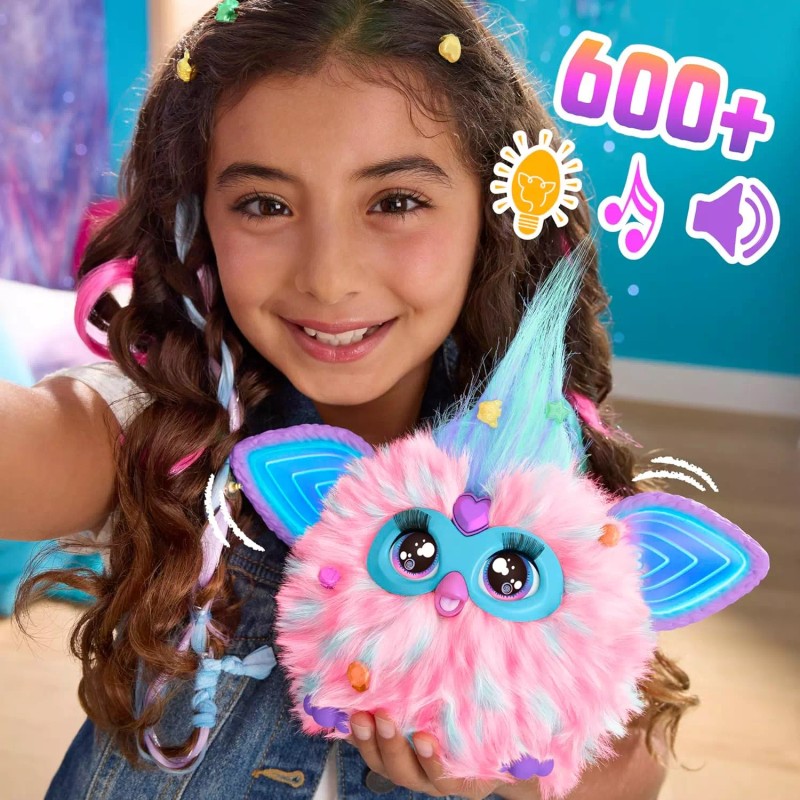 Furby Cotton Candy Interactive Plush Toy 15 Accessories & Voice