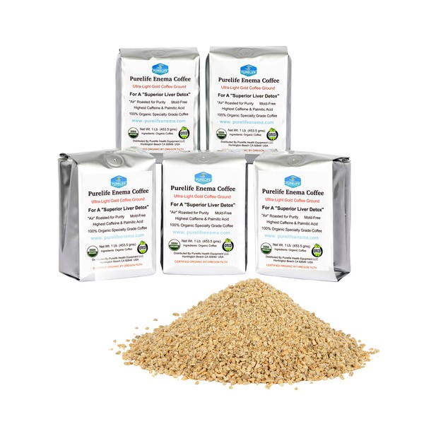 PureLife Enema Coffee- 5 Lbs. - Pre-Ground GREEN BEANS -