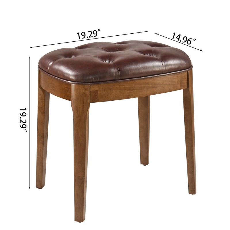 MODERION Vanity Bench with Upholstered, Modern Luxury Wood Stool,Ottoman Shoe